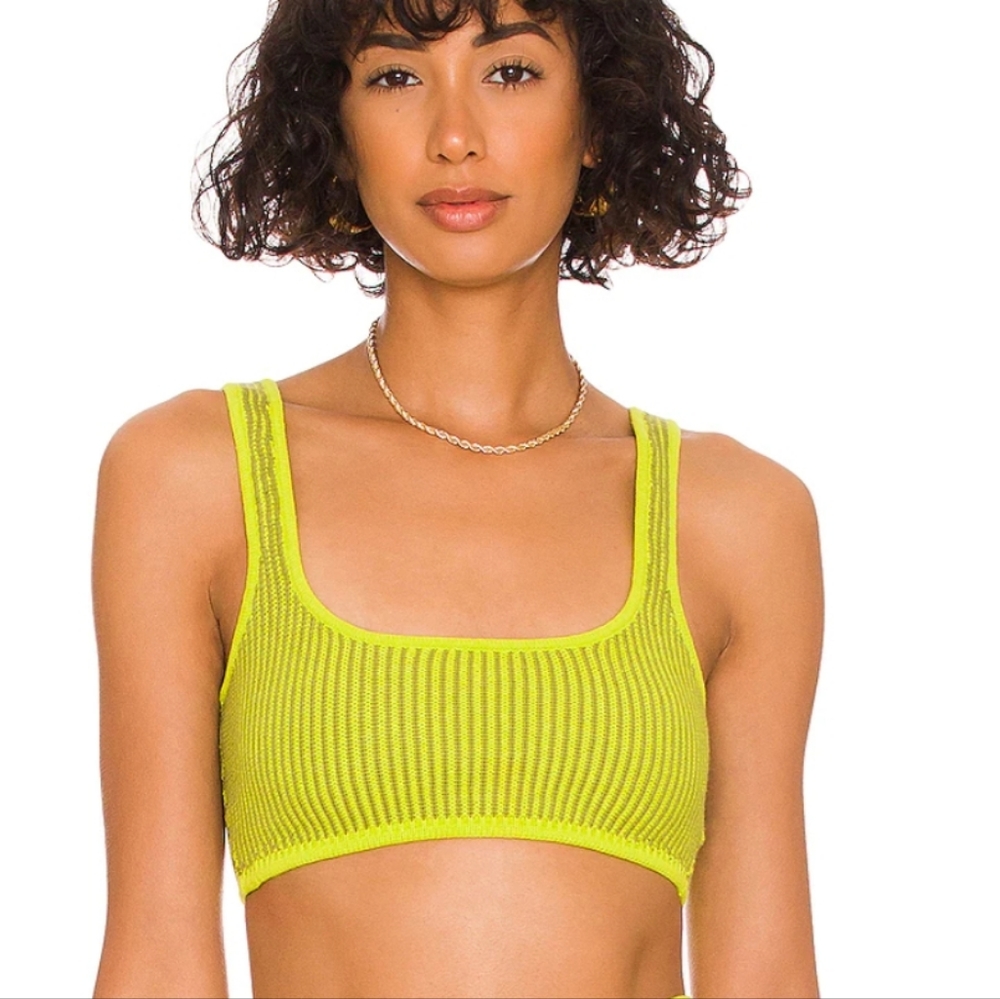 NWT For love & Lemons Gemma bralette small green